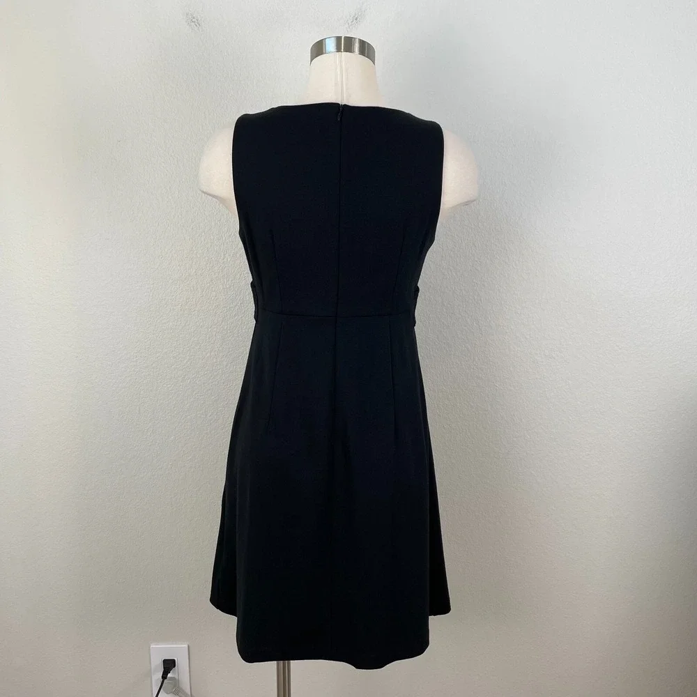Michael Kors‎ Womens 4 Black Side Button Babydoll Dress Sleeveless Stretch